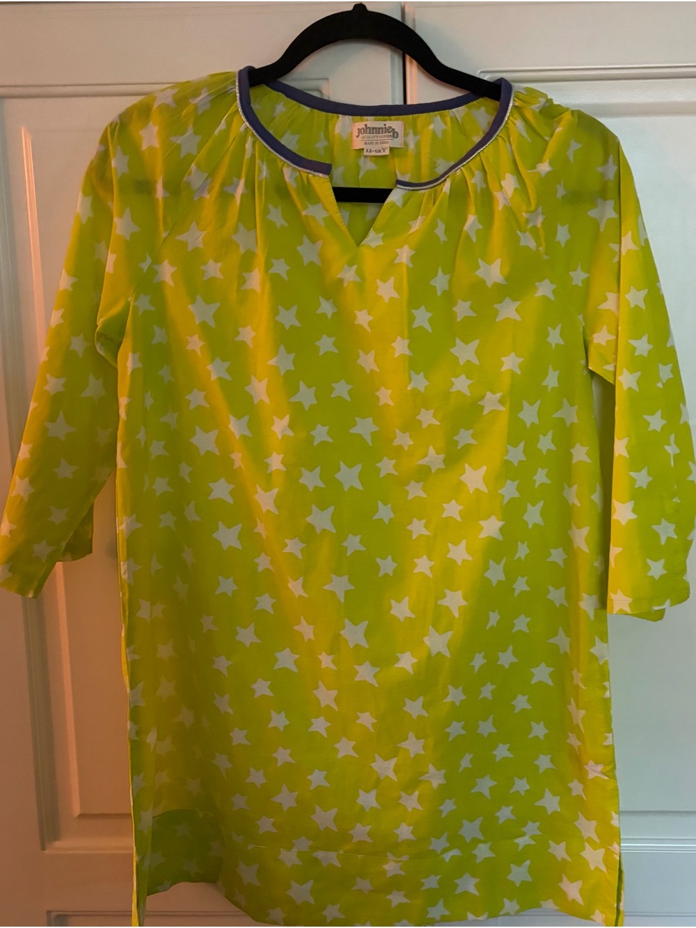 NEW Mini Boden Yellow Star Swim Coverup with Navy & Silver Trim